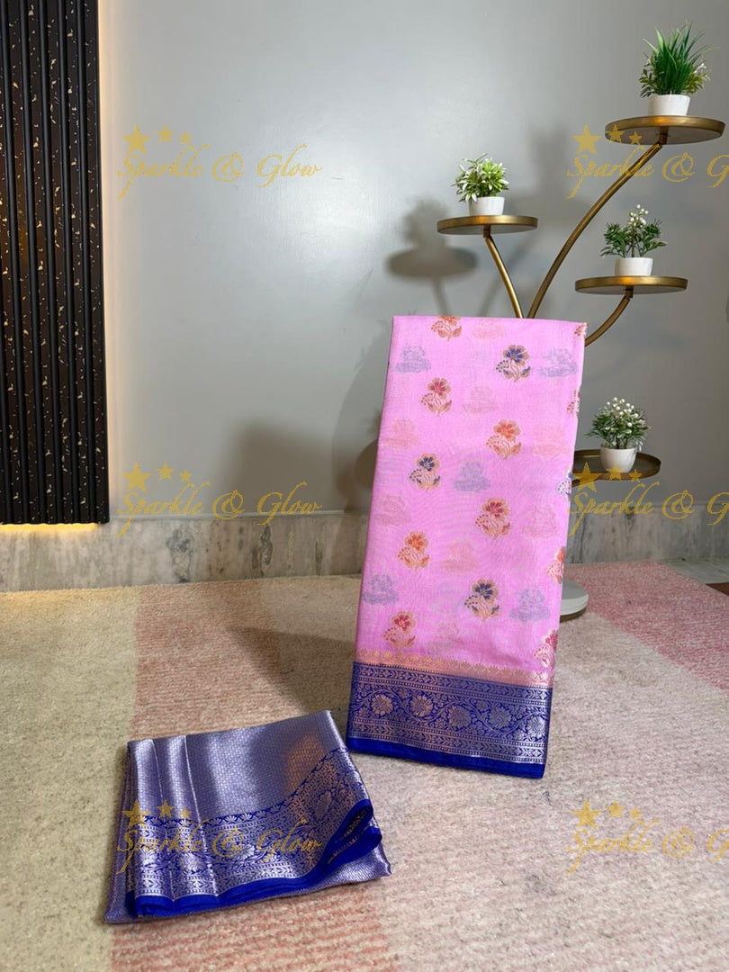 Exquisite Banarasi Silk Saree with Meena Zari Work