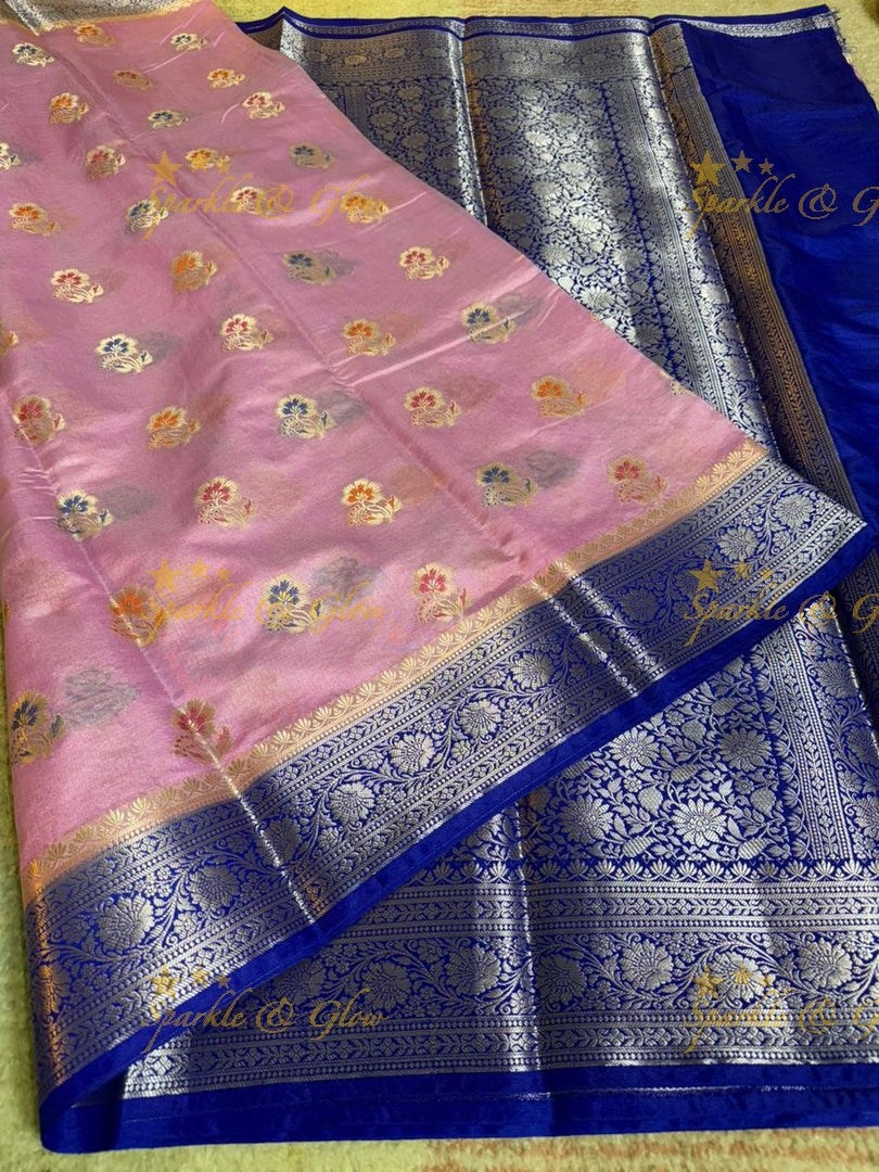 Exquisite Banarasi Silk Saree with Meena Zari Work