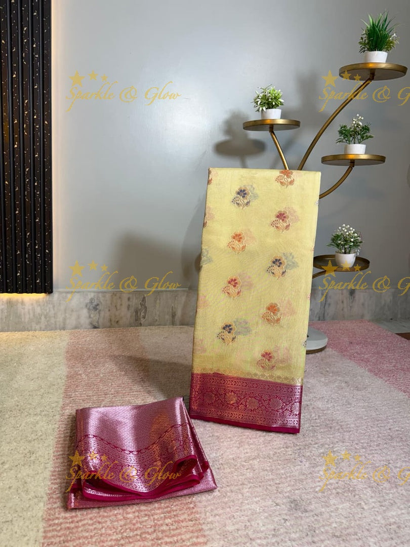 Exquisite Banarasi Silk Saree with Meena Zari Work