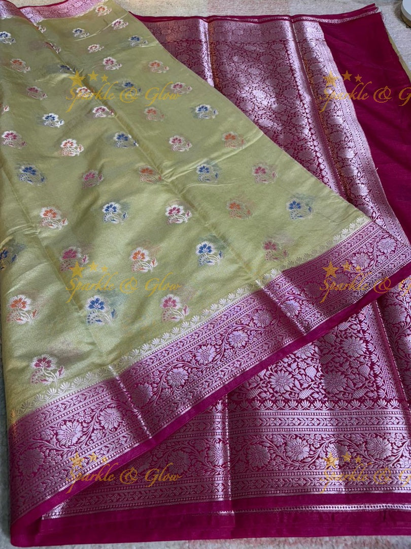 Exquisite Banarasi Silk Saree with Meena Zari Work