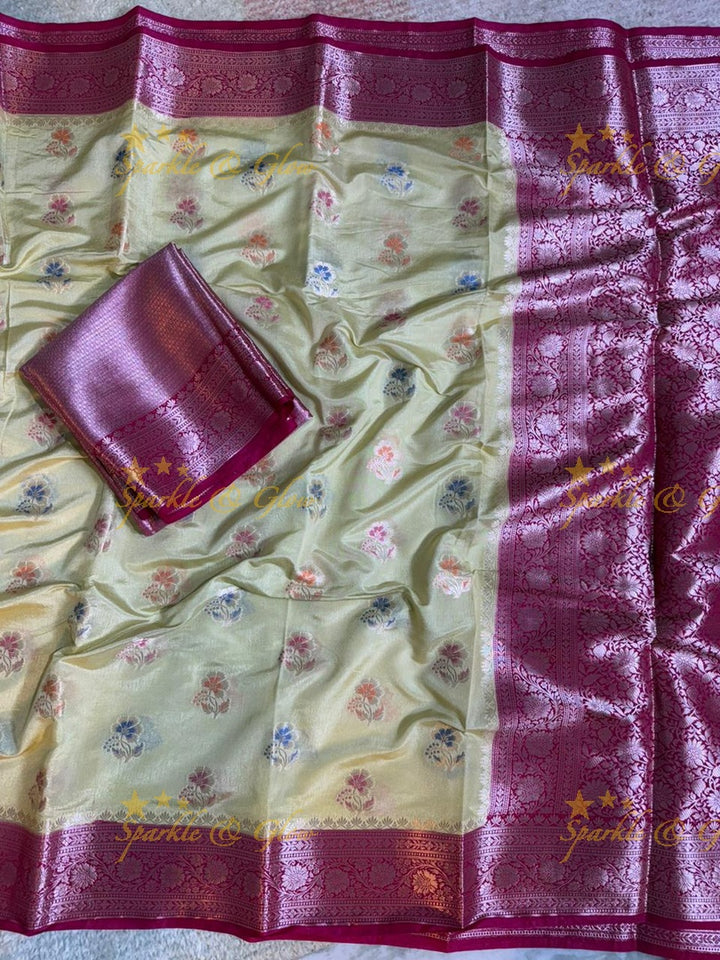 Exquisite Banarasi Silk Saree with Meena Zari Work