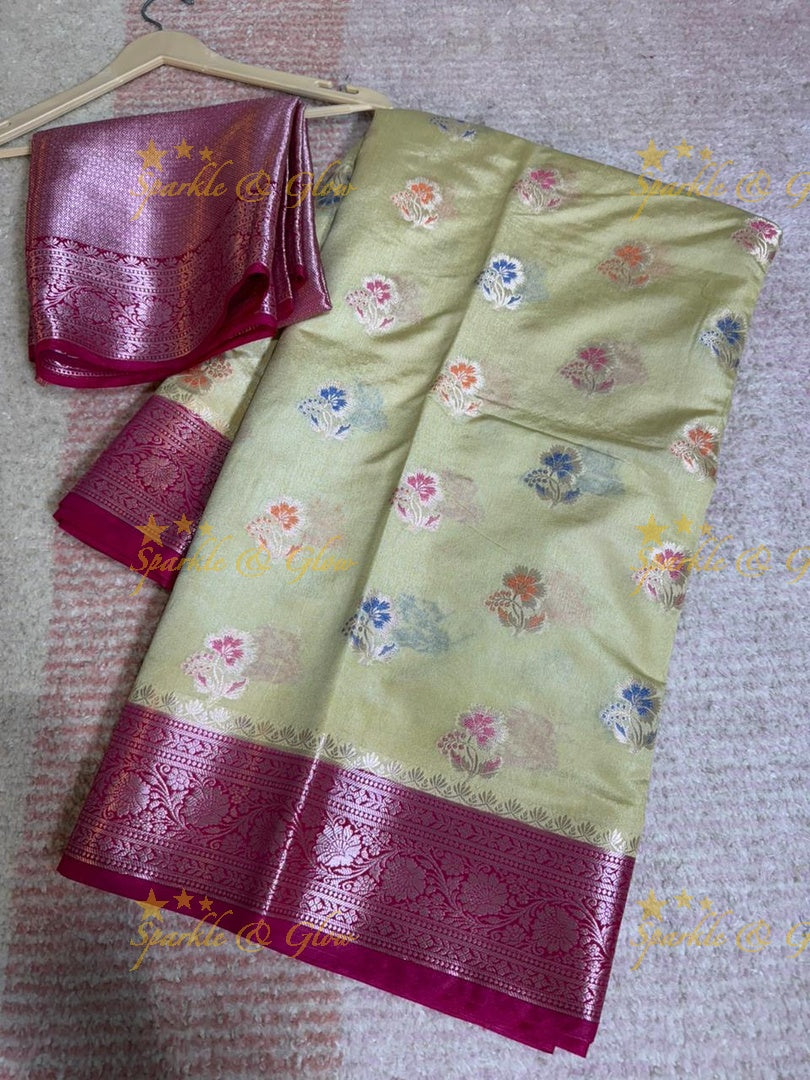 Exquisite Banarasi Silk Saree with Meena Zari Work