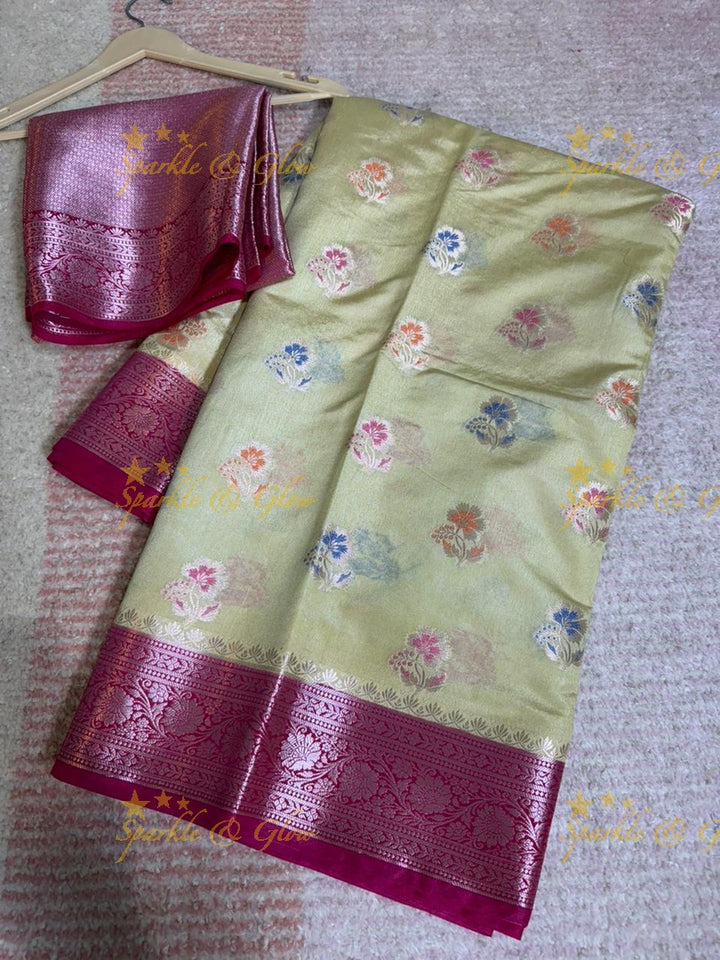 Exquisite Banarasi Silk Saree with Meena Zari Work