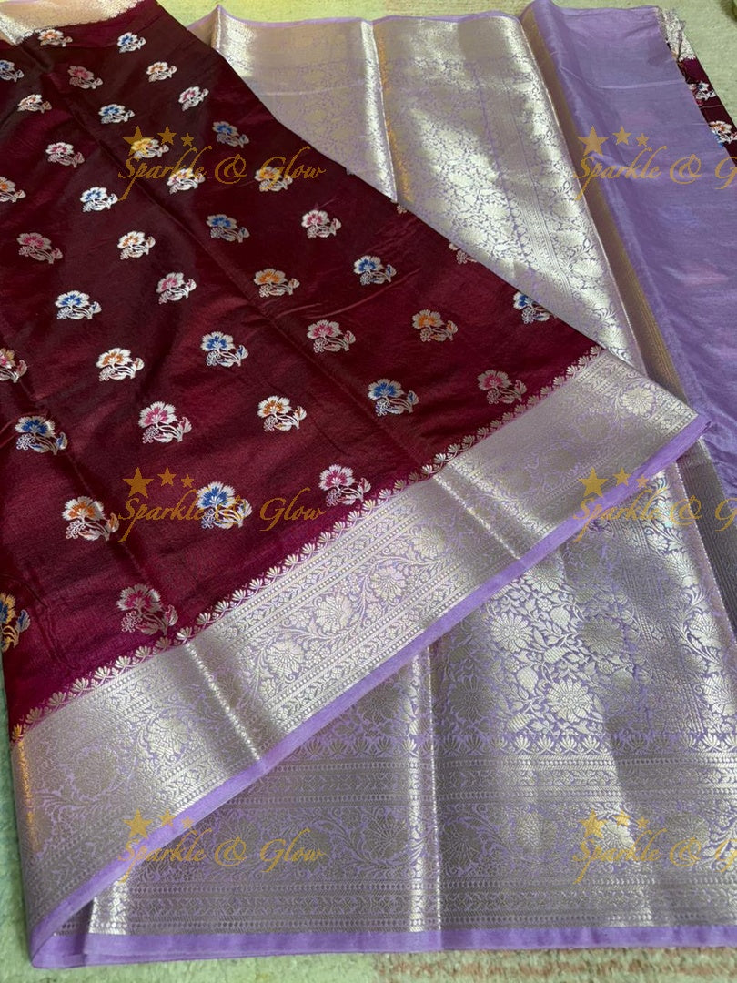 Exquisite Banarasi Silk Saree with Meena Zari Work