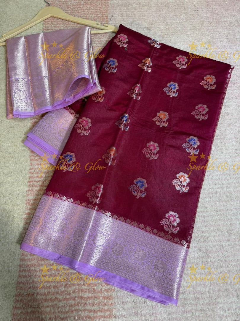 Exquisite Banarasi Silk Saree with Meena Zari Work