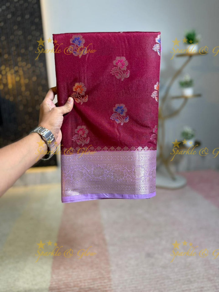 Exquisite Banarasi Silk Saree with Meena Zari Work