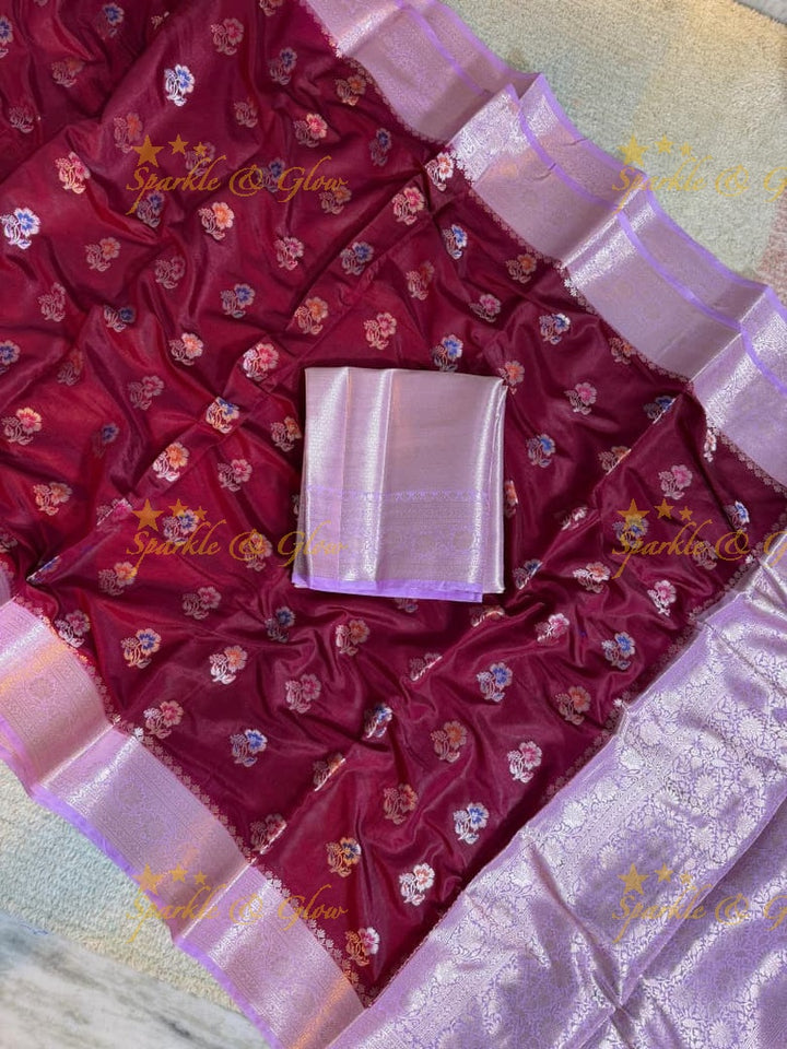 Exquisite Banarasi Silk Saree with Meena Zari Work