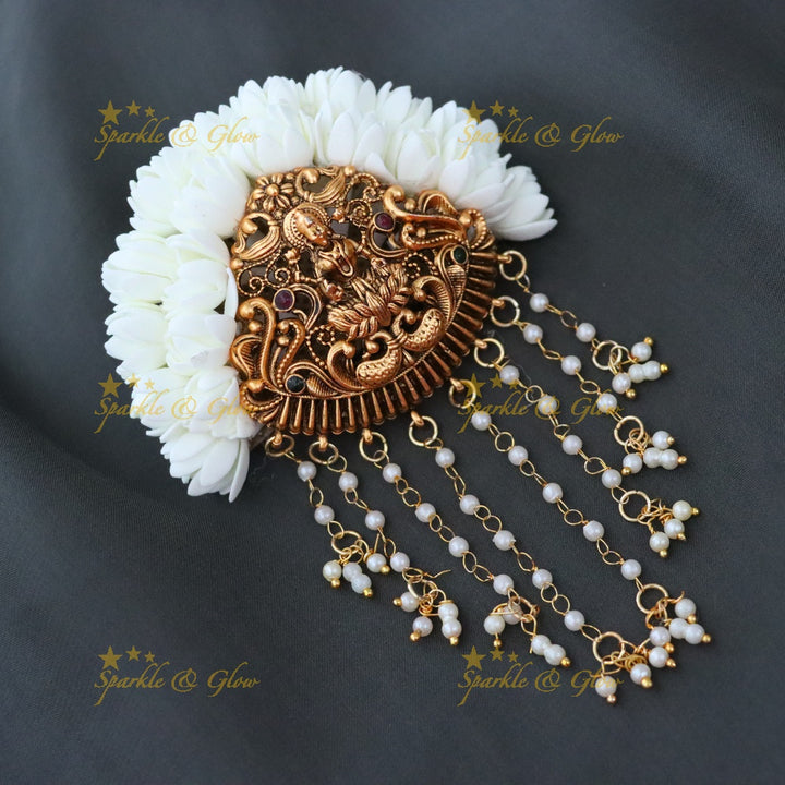 Exquisite Gold Temple Hairclip for Weddings & Festivals