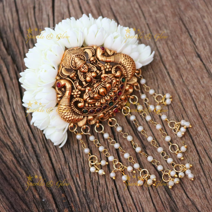 Exquisite Temple Gold Hair Clip for Festive Elegance