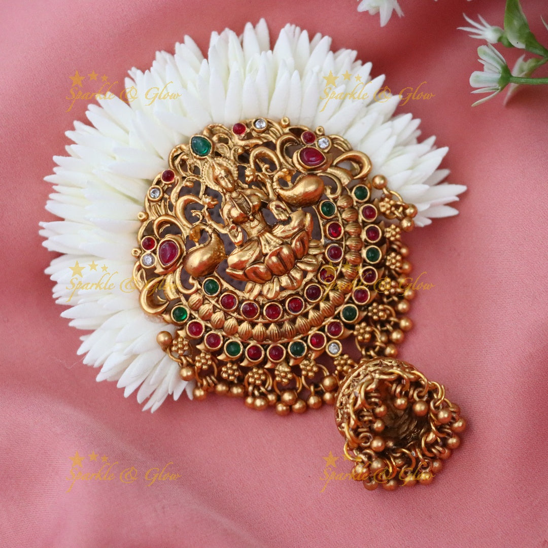 Exquisite Temple Gold Hair Clip for Festive & Wedding