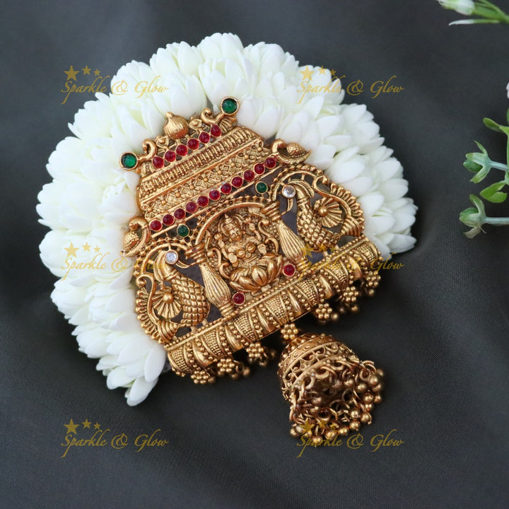 Majestic Gold Temple Hair Clip for Weddings & Festivals