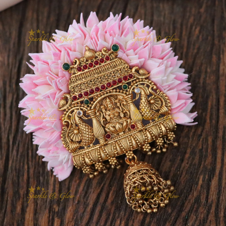 Enchanting Temple Jewellery Hair Clip for Festive Elegance