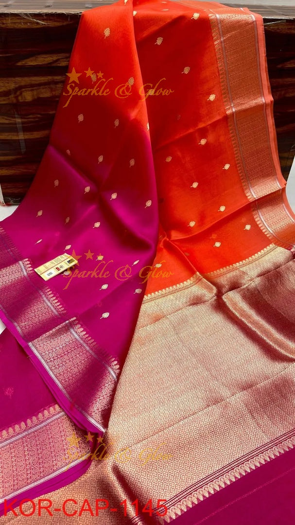 Elegant Banarasi Semi Kora Organza Saree with Brocade