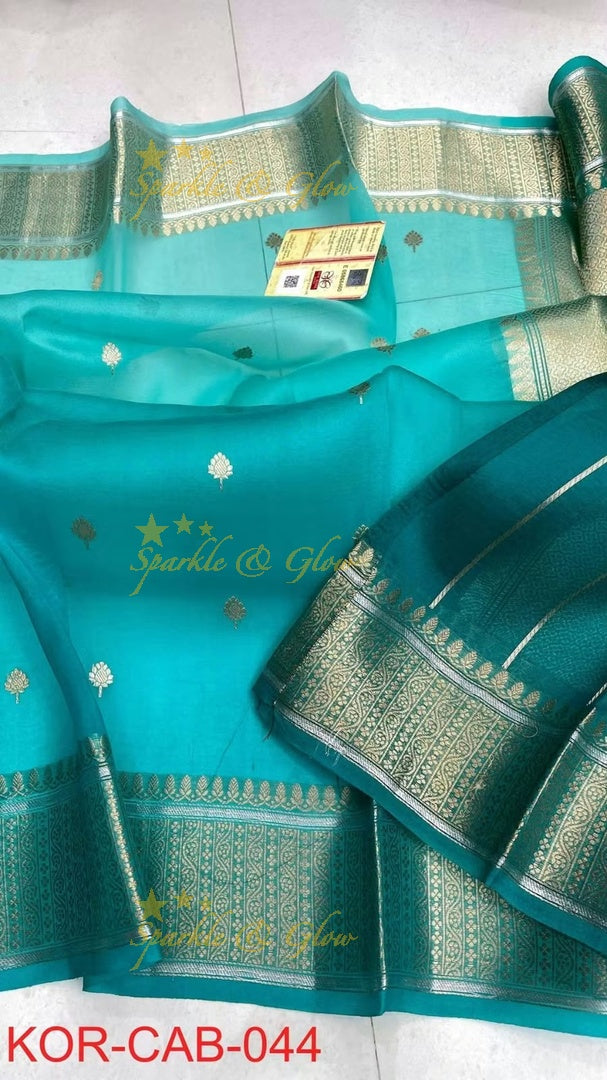 Elegant Banarasi Semi Kora Organza Saree with Brocade