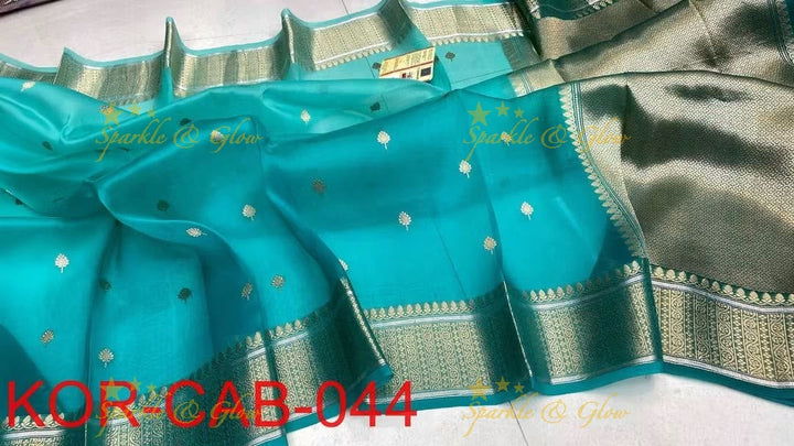 Elegant Banarasi Semi Kora Organza Saree with Brocade