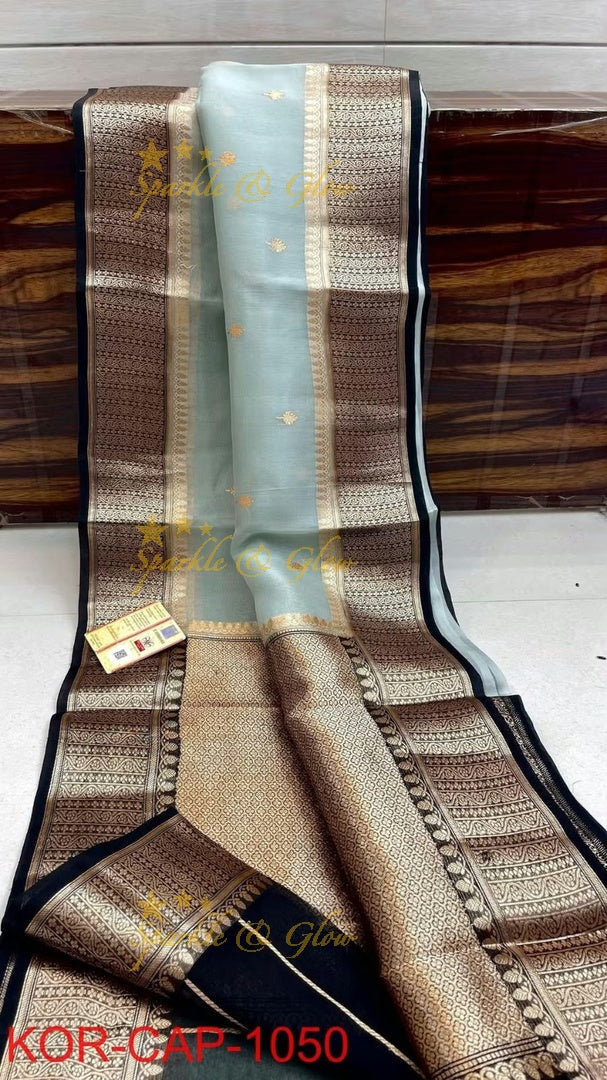Elegant Banarasi Semi Kora Organza Saree with Brocade