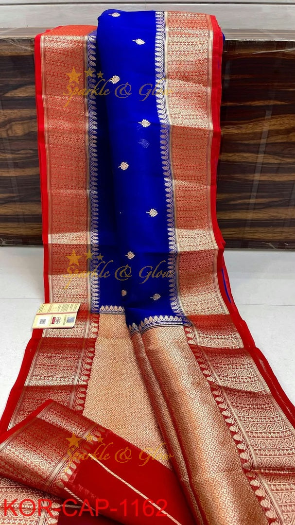 Elegant Banarasi Semi Kora Organza Saree with Brocade
