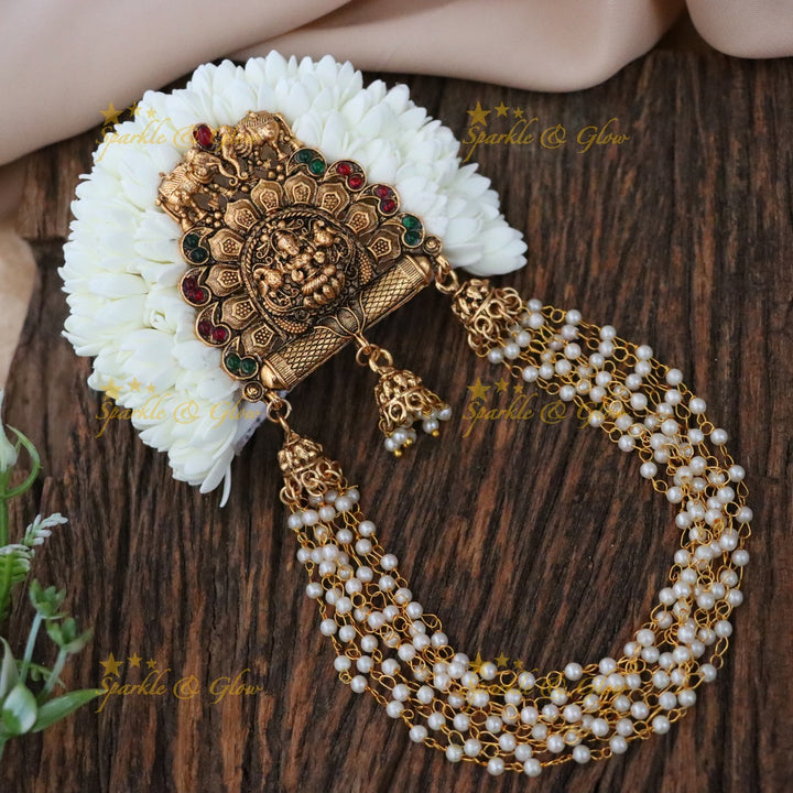Intricate Gold Temple Hair Clip for Festive Occasions
