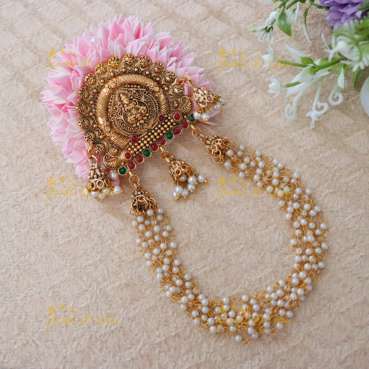 Elegant Temple Gold Hair Clip for Weddings & Festivals