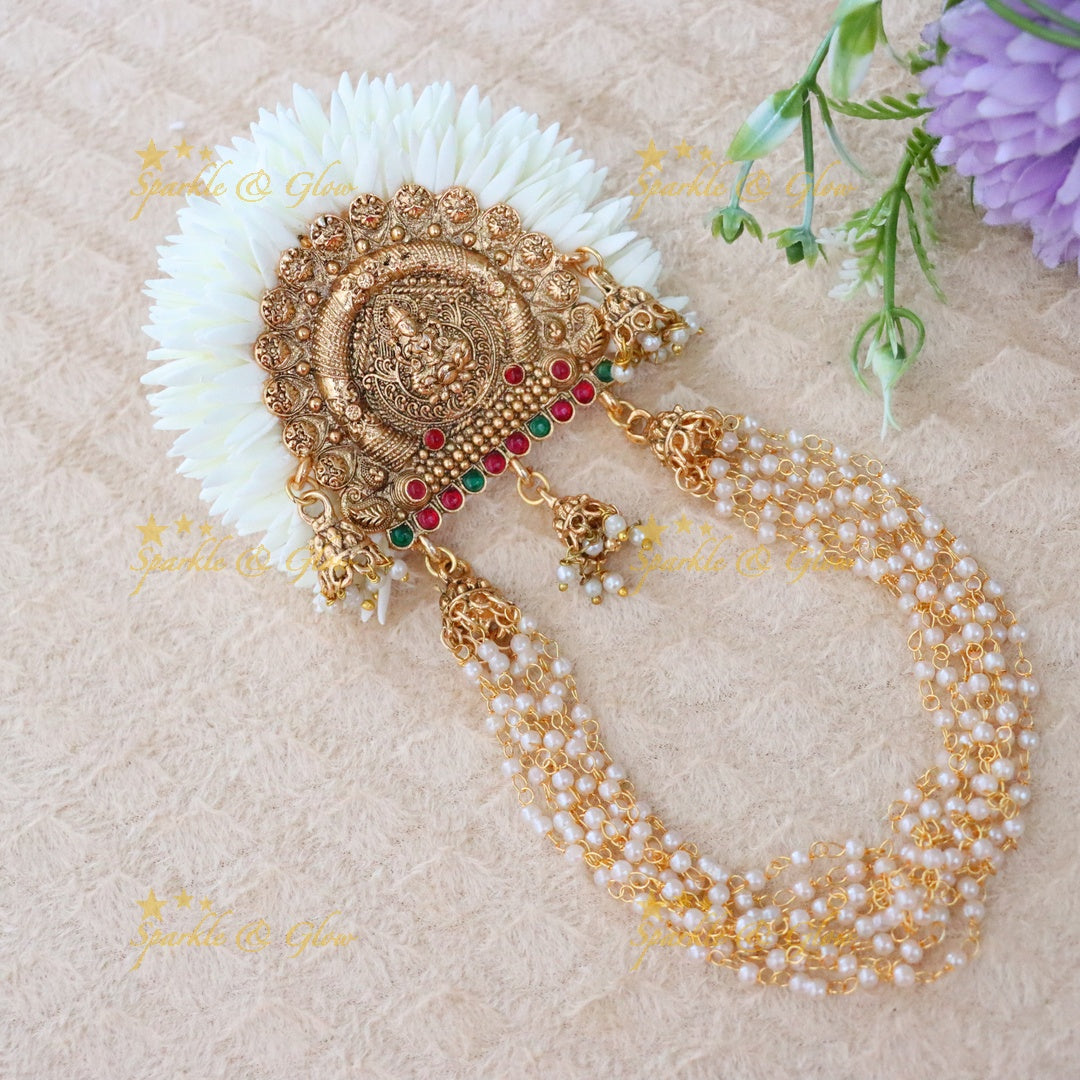 Exquisite Gold Temple Hair Clip for Weddings & Festivals