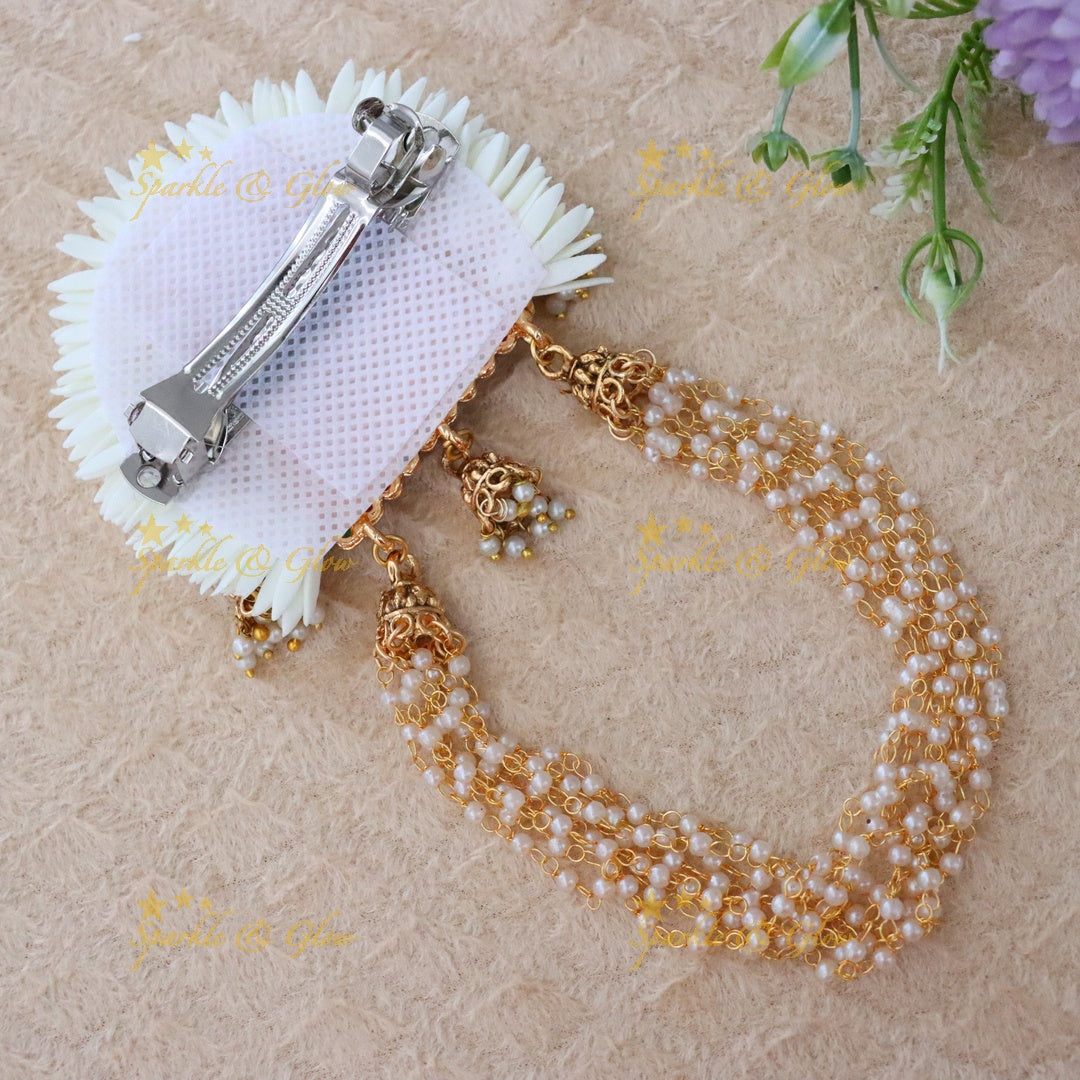 Exquisite Gold Temple Hair Clip for Weddings & Festivals