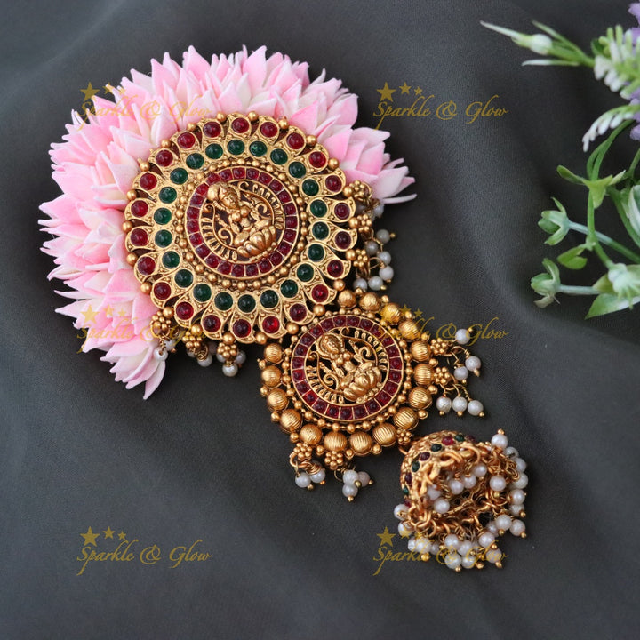 Exquisite Temple Gold Tone Hair Clip for Festive Elegance