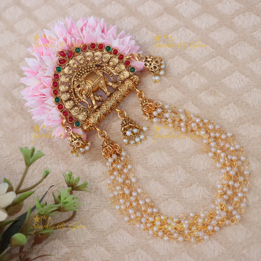 Exquisite Gold-Toned Festive Hair Clip