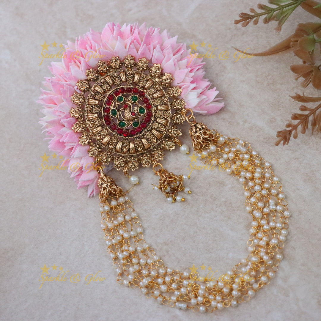 Elegant Gold Pearl Festive Hair Clip for Weddings