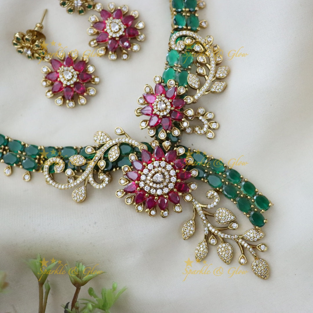 Enchanting American Diamond Necklace Set