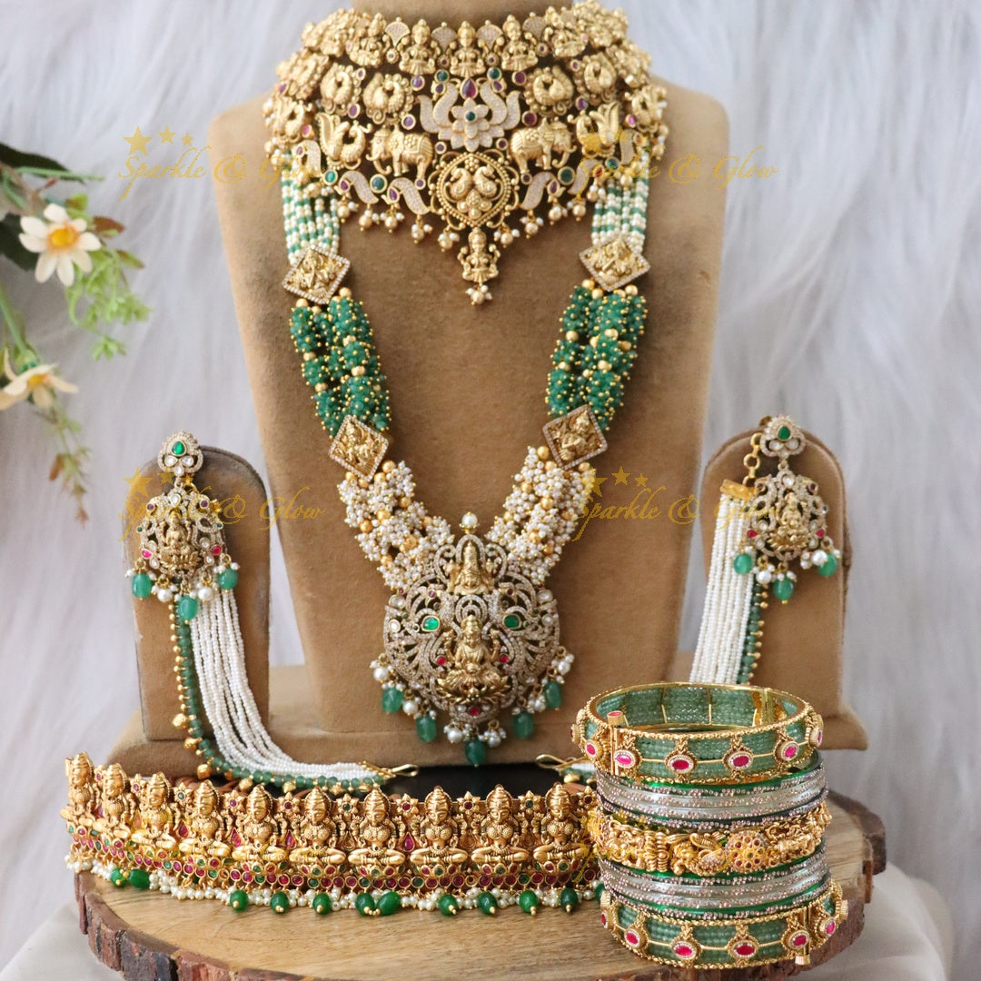 Exquisite Temple Glam Bridal Jewellery Set