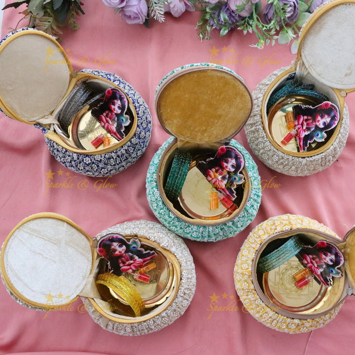 Festive Elegance with Premium Imitation Jewellery Gifts- 5pc assorted color matka piece