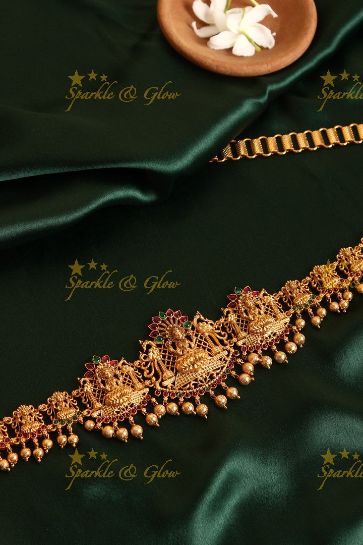 Premium Matte Lakshmi Hip chain - Multi