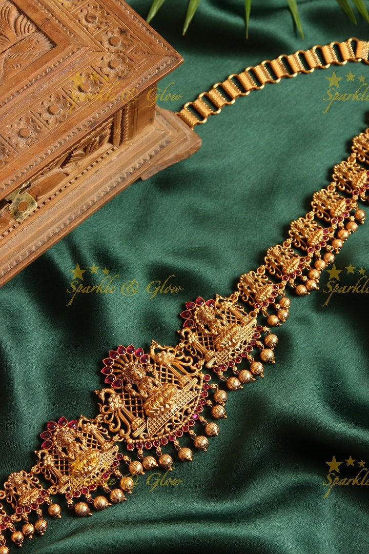 Premium Matte Lakshmi Hip chain - Pink