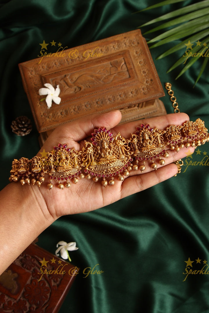 Premium Matte Lakshmi Hip chain - Pink