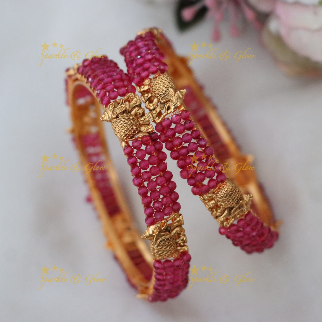 Exquisite Gold-Toned Festive Bangle Set