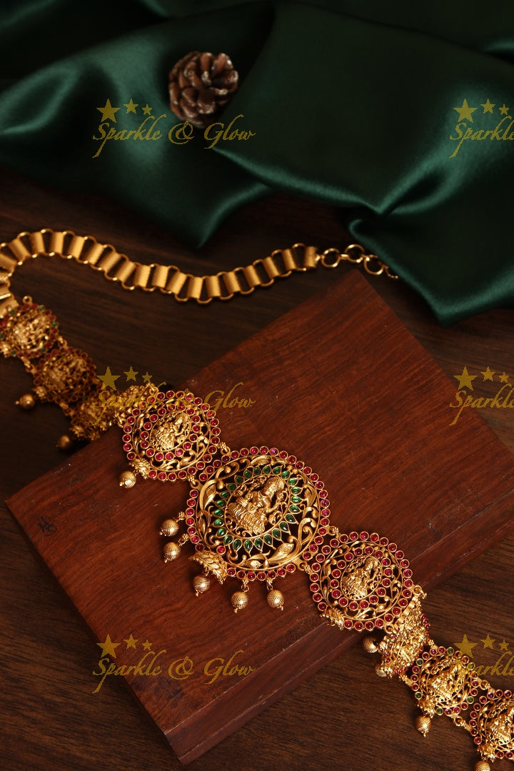 Premium Matte Lakshmi Hip chain - Multi
