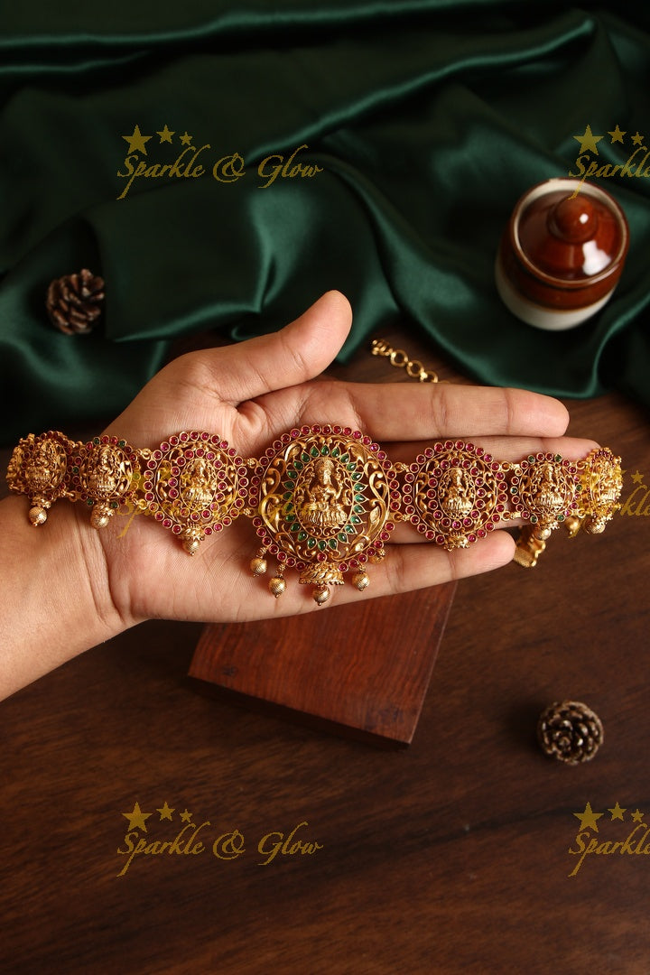 Premium Matte Lakshmi Hip chain - Multi