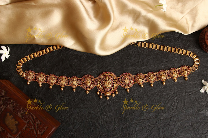 Premium Matte Lakshmi Hip chain - Pink