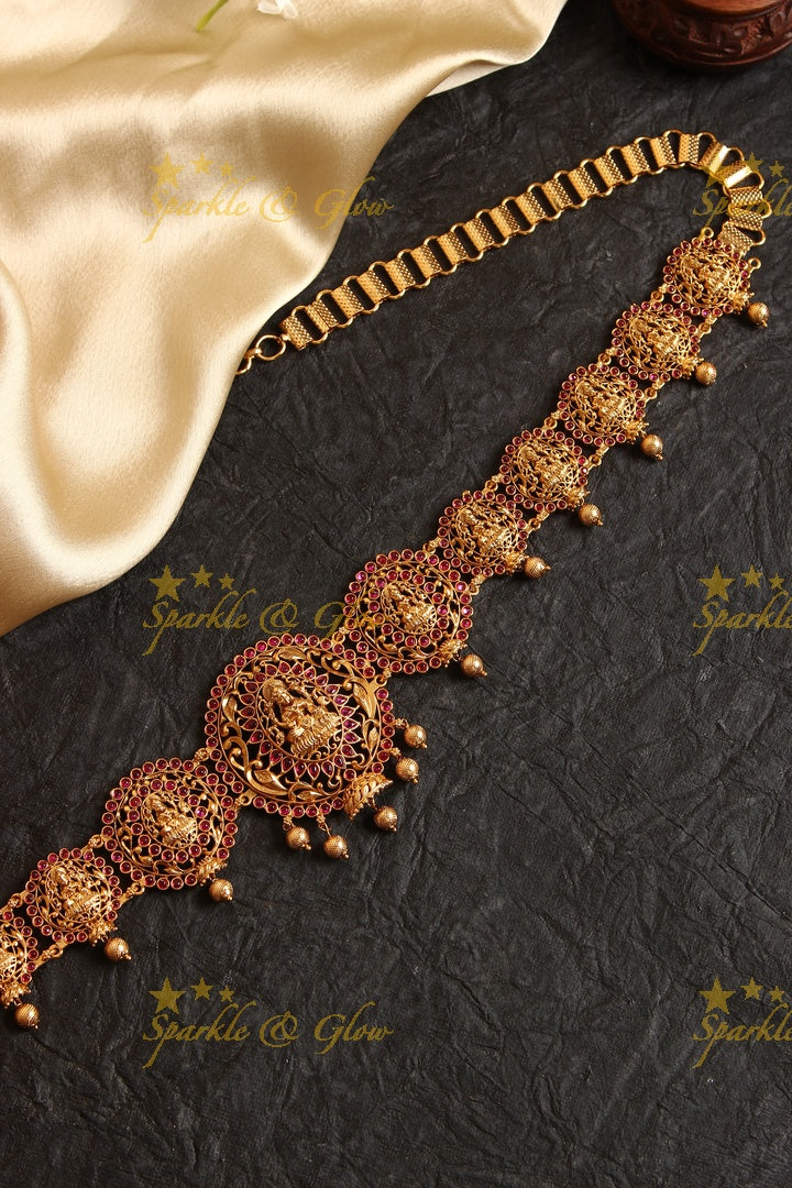 Premium Matte Lakshmi Hip chain - Pink