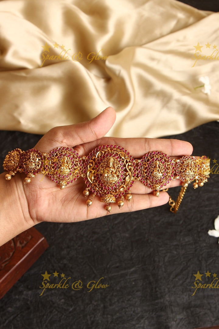 Premium Matte Lakshmi Hip chain - Pink