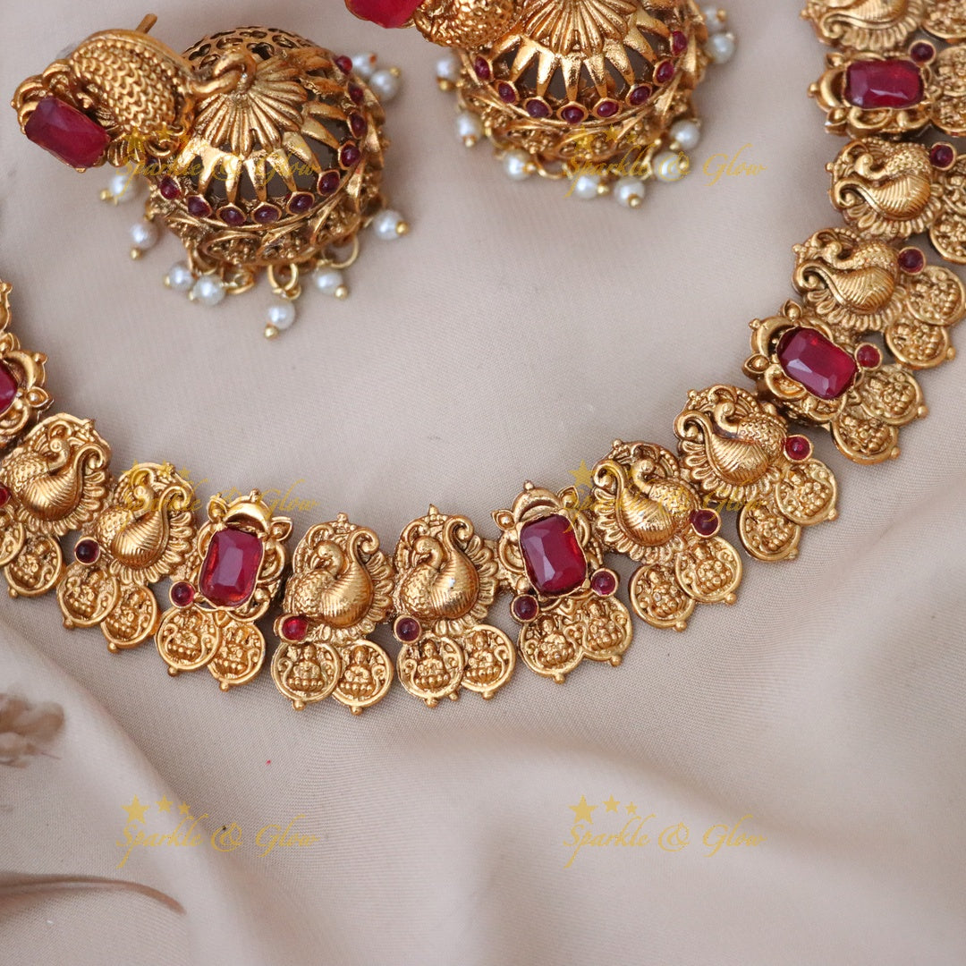 Elegant Gold Plated Temple Necklace for Weddings