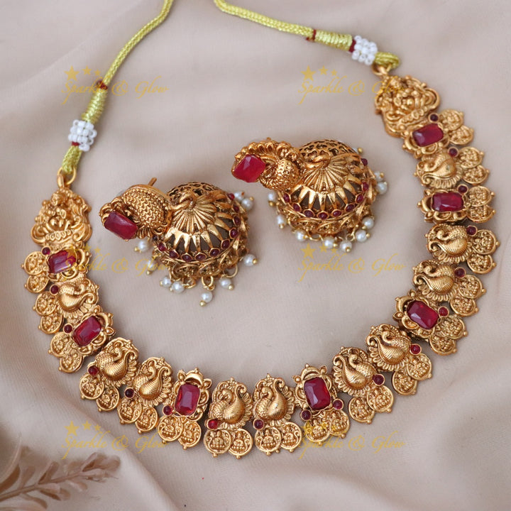 Elegant Gold Plated Temple Necklace for Weddings