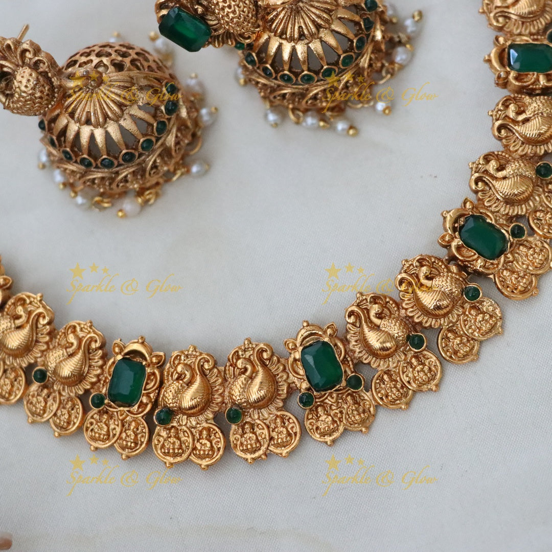 Elegant Gold Plated Temple Necklace for Weddings