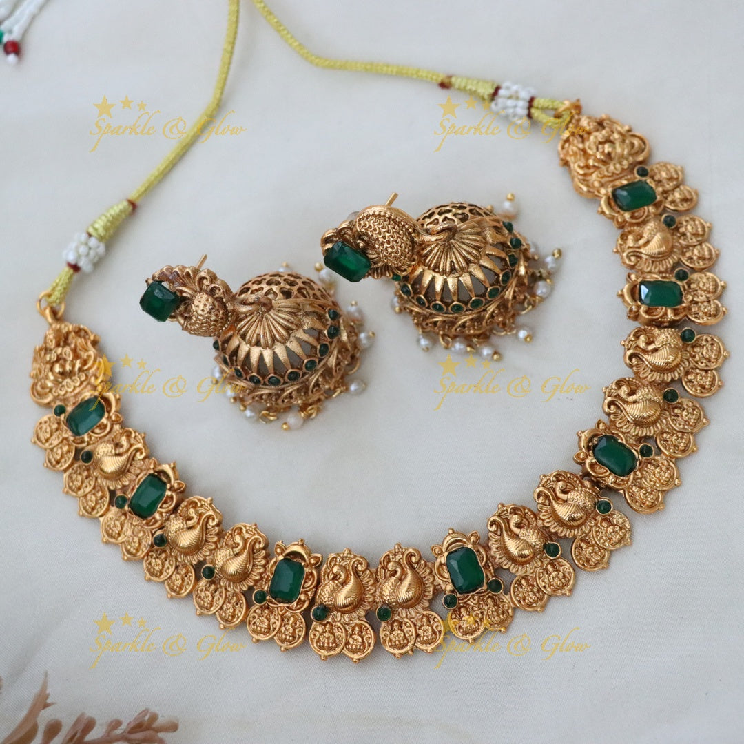 Elegant Gold Plated Temple Necklace for Weddings