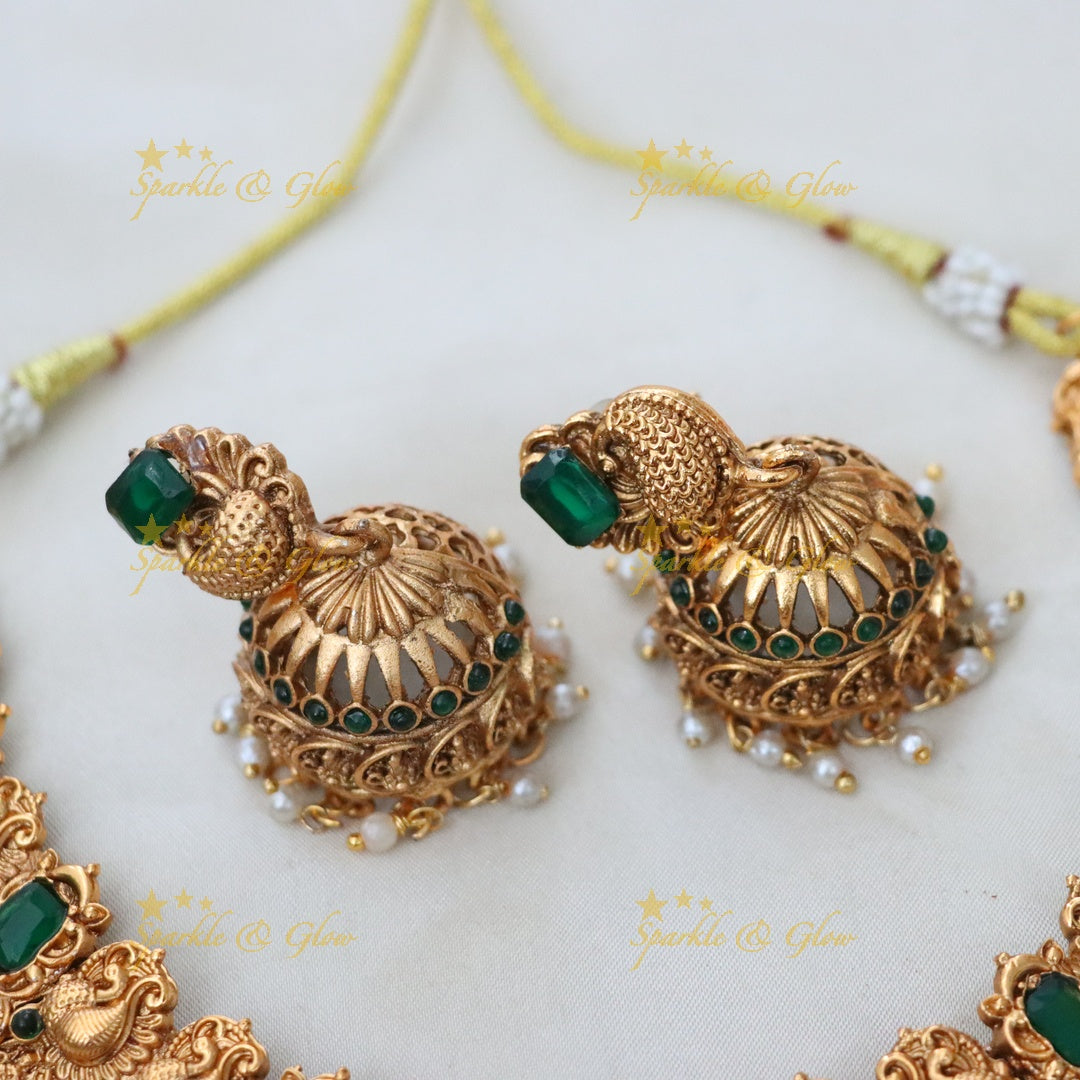 Elegant Gold Plated Temple Necklace for Weddings