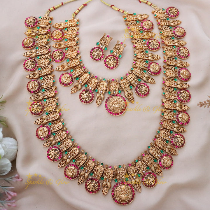 Dazzling Indian Bridal Temple Jewellery Set