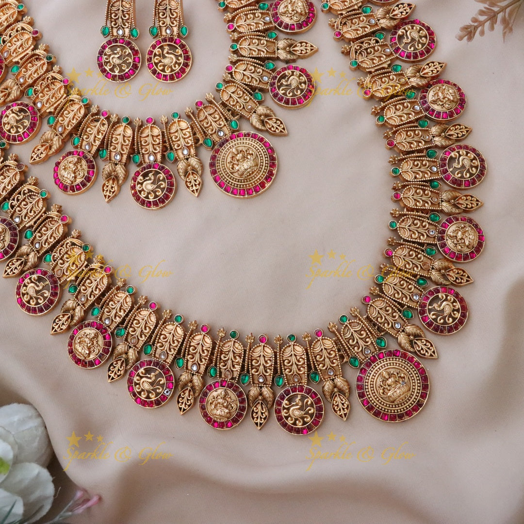 Dazzling Indian Bridal Temple Jewellery Set