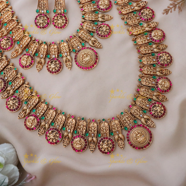Dazzling Indian Bridal Temple Jewellery Set