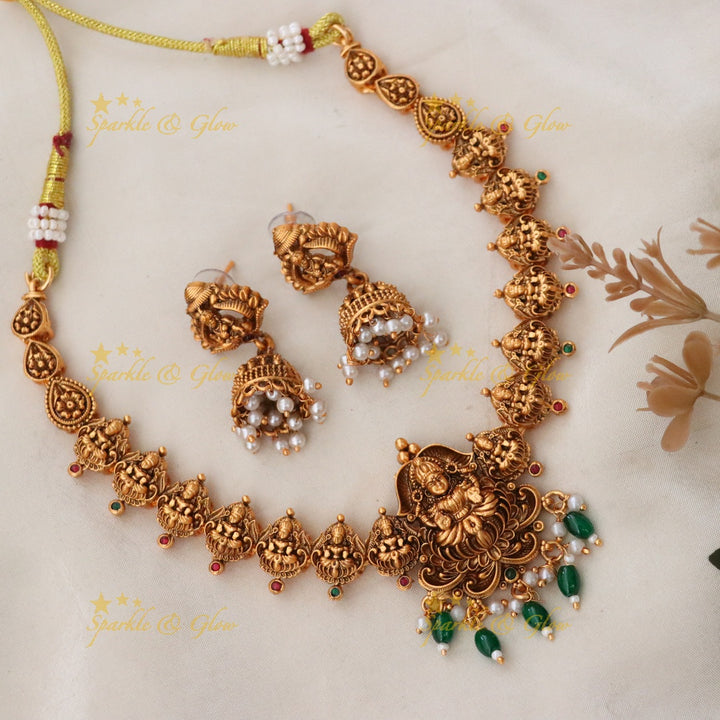 Exquisite Temple-Inspired Gold Plated Necklace