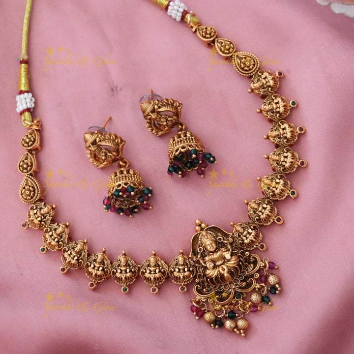 Exquisite Temple-Inspired Gold Plated Necklace